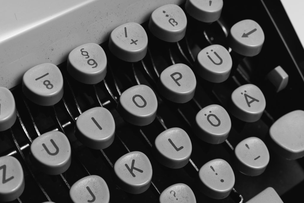 zoomed in typewriter
